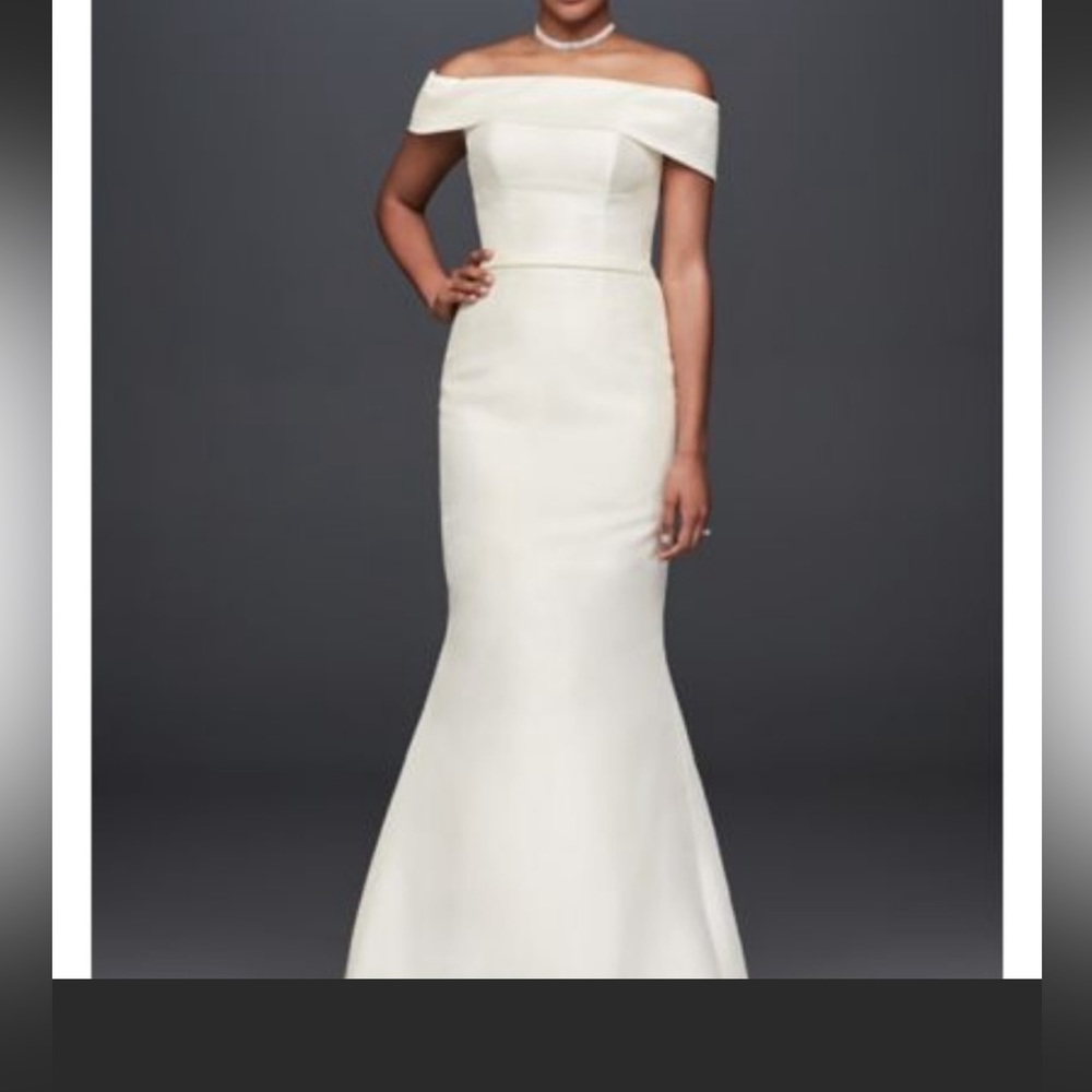 David's Bridal Off-the-Shoulder Ivory Wedding Dress Underskirt and Garment